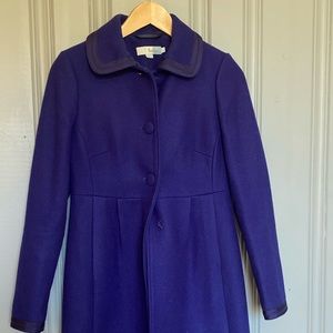 Boden Wool Coat with Grossgrain ribbon trim